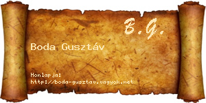 Boda Gusztáv névjegykártya