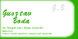 gusztav boda business card